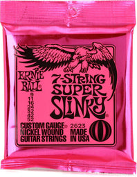 Ernie Ball 2623 Super Slinky Nickel Wound Electric Guitar Strings - .009-.052 7-string - P02623