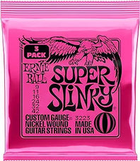 Ernie Ball 3223 Super Slinky Nickel Wound Electric Guitar Strings - .009-.042 Factory 3-pack - P03223