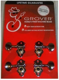 Grover 8N Sta-Tite Geared Ukulele Pegs Uke Tuners - Set of 4 NIckel