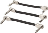 Ernie Ball P06220 Flat Ribbon Pedalboard Patch Cable - Right Angle to Right Angle - 3 inch (3-pack) - PO6220