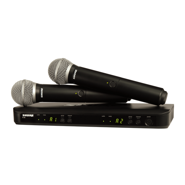 Shure BLX288/PG58 Dual Channel Wireless Handheld Microphone System - H9 Band - BLX288/PG58-H9