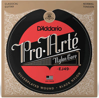 D'Addario EJ49 Pro-Arte Black Nylon Classical Guitar Strings Normal Tension
