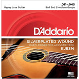 D'Addario EJ83M Gypsy Jazz Acoustic Guitar Strings, Ball End, Medium, 11-35