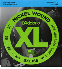 D'Addario EXL165 Nickel Wound Bass Guitar Strings  .045-.105 Regular Light Top-Medium Bottom Long Scale