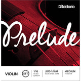 D'Addario Prelude Violin String Set, 1/16 Scale, Medium Tension - J810116