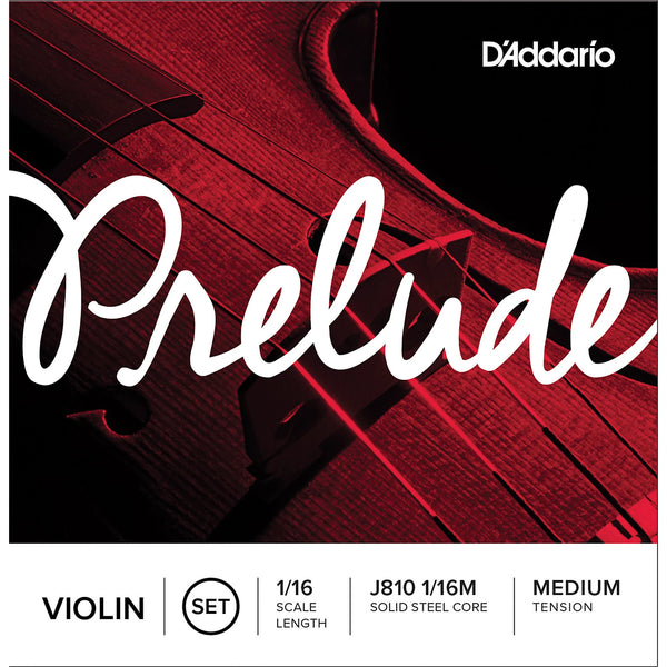 D'Addario Prelude Violin String Set, 1/16 Scale, Medium Tension - J810116