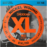 D'Addario EXL110 Nickel Wound Electric Guitar Strings, Regular Light, 10-46