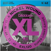 D'Addario EXL120 Nickel Wound Electric Strings - .009-.042 Super Light