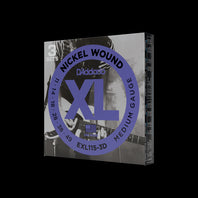 D'Addario EXL115-3D Nickel Wound Electric Guitar Strings, 3 Sets, Medium/Blues-Jazz Rock, 11-49,