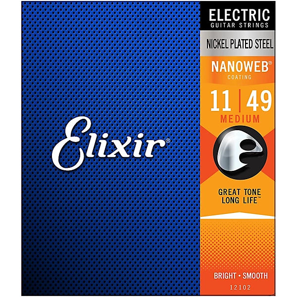 Elixir Strings 12102 Nanoweb Electric Guitar Strings - .011-.049 Medium