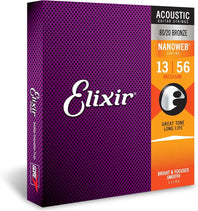 Elixir Strings Nanoweb 80-20 Acoustic Guitar Strings - .013-.056 Medium - 11102
