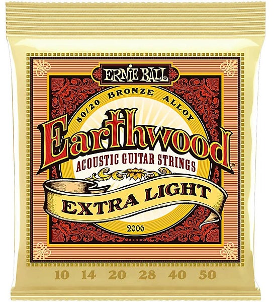 Ernie Ball 2006 Extra Light Earthwood 80-20 Bronze Acoustic Strings