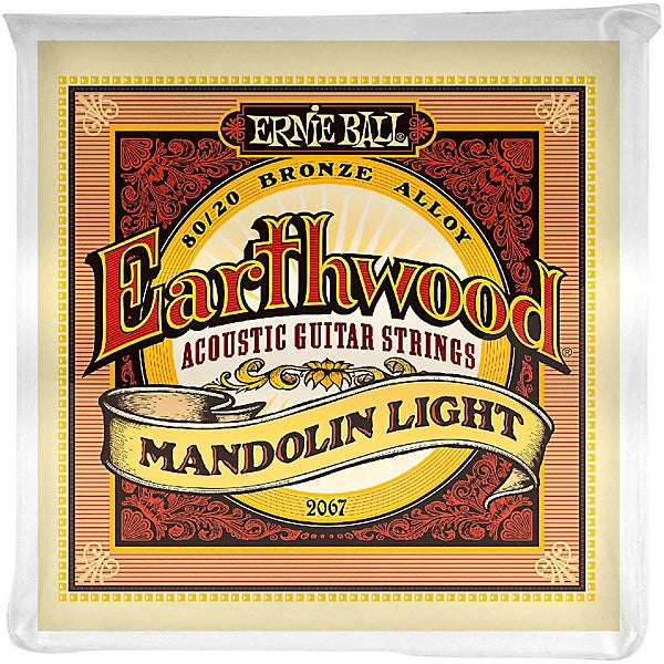 Ernie Ball 2067 Earthwood Acoustic Guitar Strings Mandolin Light