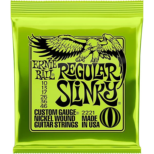 Ernie Ball 2221 Regular Slinky Nickel Wound Electric Guitar Strings - .010-.046 - P02221