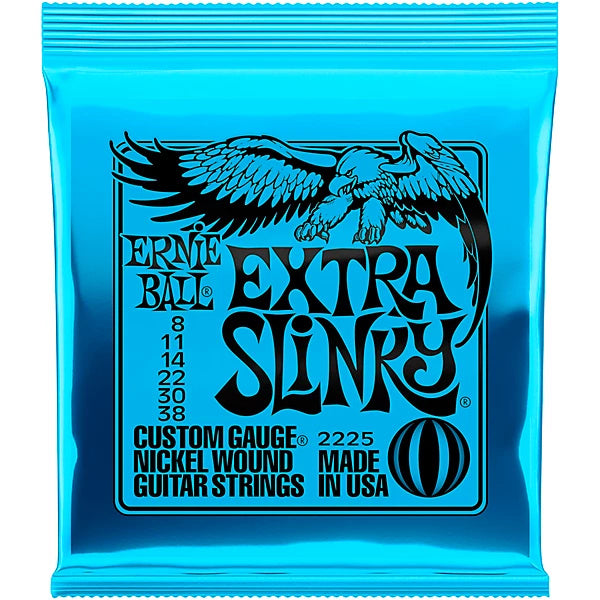 Ernie Ball 2225 Extra Slinky Nickel Wound Electric Guitar Strings - .008-.038 - P02225