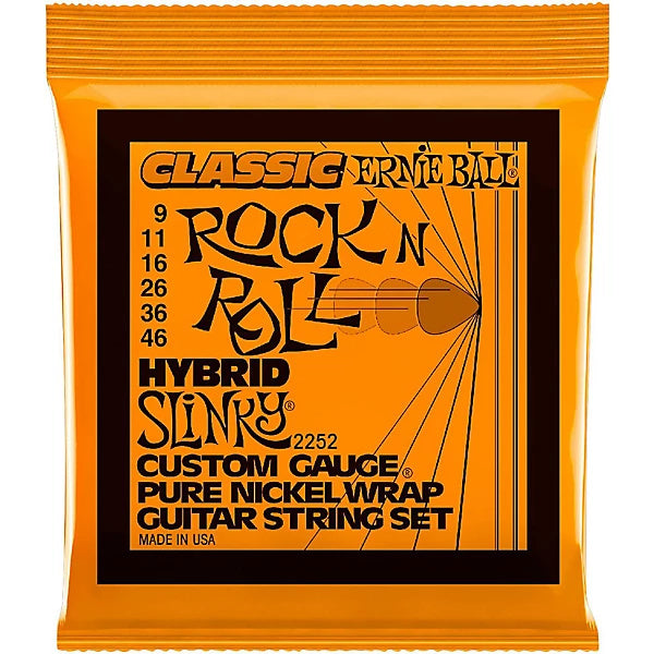 Ernie Ball 2252 Hybrid Slinky Classic Rock N Roll Electric Guitar Strings - .009-.046 - P02252