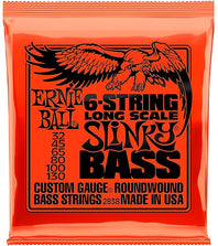 Ernie Ball 2838 6-String Long Scale Slinky Nickel Wound Electric Bass Strings  .032-.130 6-string - P02838