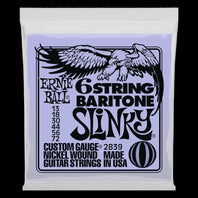 Ernie Ball 2839 6-String Baritone Slinky Guitar Strings 13-72