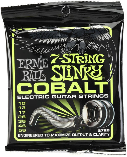 Ernie Ball Cobalt Slinky Electric Guitar Strings 2728 7-String 10-56