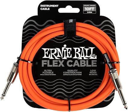 Ernie Ball P06416 Flex straight to straight 10ft inst cable