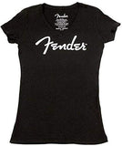 Fender Women's V-neck T-Shirt Black Large 9102002506