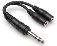 Hosa YMP-234 Y Cable - 1-4 inch TRS Male to Dual 3.5mm TRS Female
