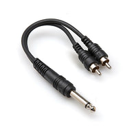 Hosa YPR-124 Y Cable - 1/4 inch TS Male to Dual RCA Male