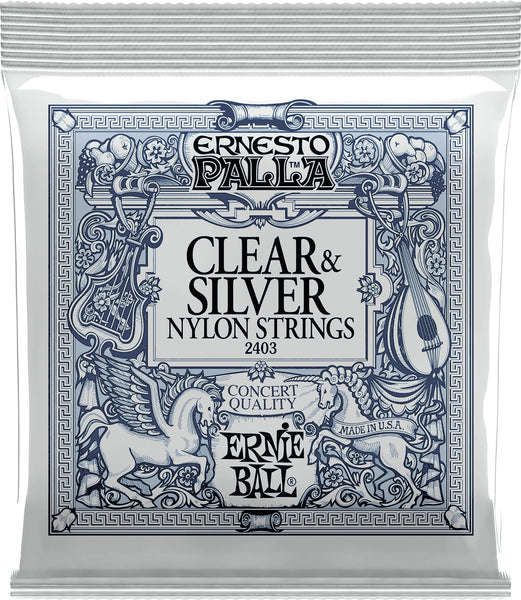 Ernie Ball Ernesto Palla Black and Silver Nylon Classical Guitar Strings - Medium Tension  P02403