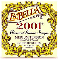 La Bella 2001 Silver-Plated Wound Classical Guitar Strings - Medium Tension  2001MED