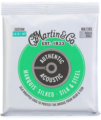 Martin MA130S Authentic Acoustic Marquis Silked Silk and Steel Guitar Strings - .0115-.047 - 41Y18MA130S