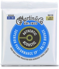 Martin MA150 Authentic Acoustic Superior Performance 80-20 Bronze Guitar Strings - .013-.056 Medium - 41Y18MA150