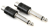 RCA Female to 1/4-inch TS Male Adapters (2-pack) - GPR-101