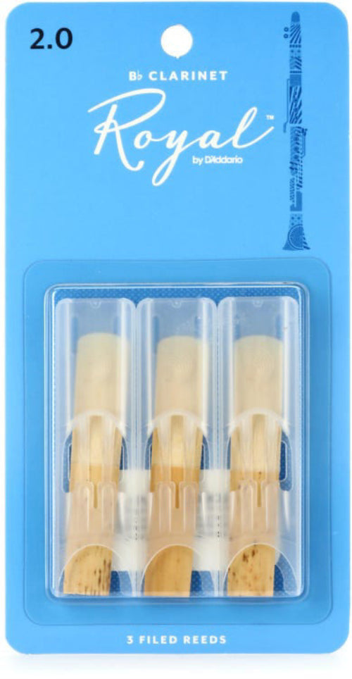 Royal by D'Addario Bb Clarinet Reeds, Strength 2, 3-pack - RCB0320