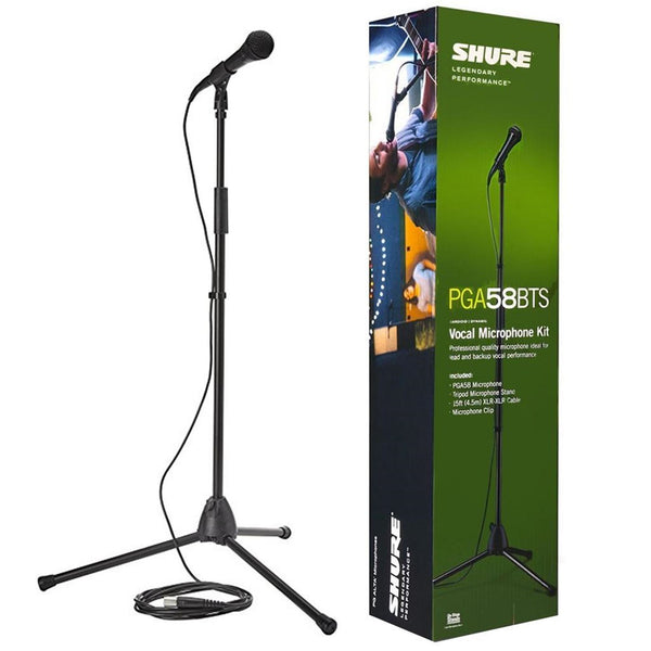 Shure PGA58BTS Cardioid Dynamic Vocal Microphone and Stand Package