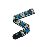 D'Addario 50PCLV01 Woven Guitar Strap, Peace Love, Black and Blue